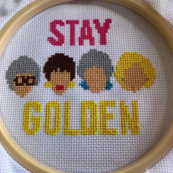 Golden Girls Hand Embroidery Cross Stitch Design Pattern Decor - Picture 2 of 9